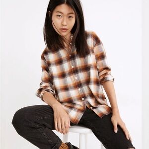 Madewell | Flannel Ex-Boyfriend Shirt Bickett Plaid | Large